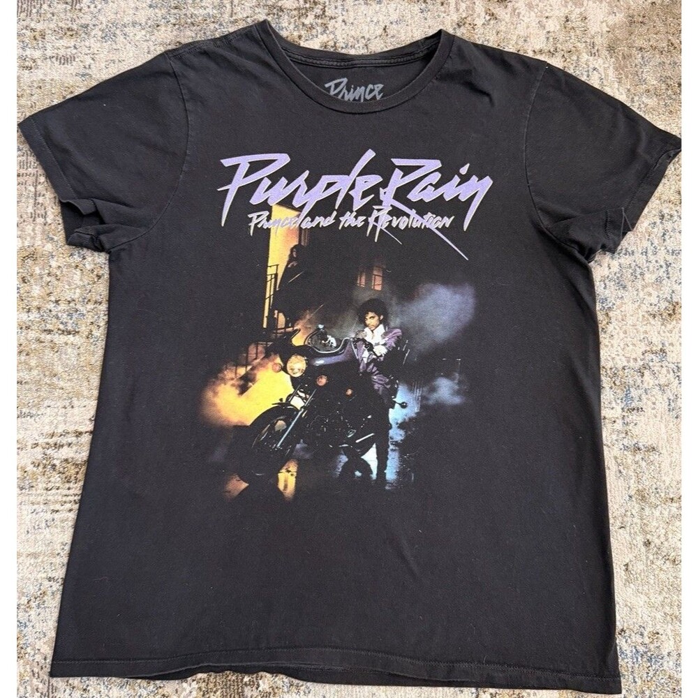 Prince and the Revolution Purple Rain Black T-Shirt Men's XL